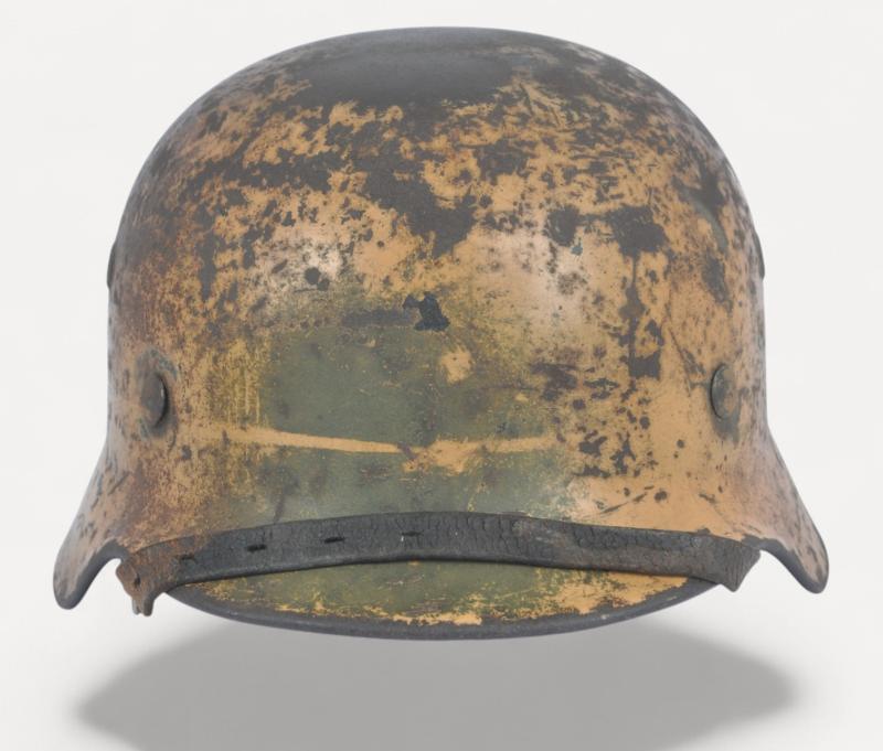 WW2 German M40 Luftwaffe Ex-Wire Italian Camouflage Helmet