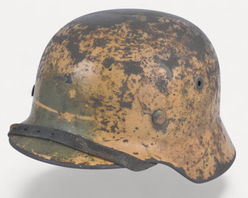 WW2 German M40 Luftwaffe Ex-Wire Italian Camouflage Helmet