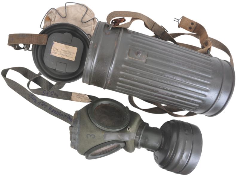 WW2 German Named Luftwaffe Soldier Stationed At Toulouse-Francazal Airfield With Matching Feldpost Number & Name To Gas Mask & Canister