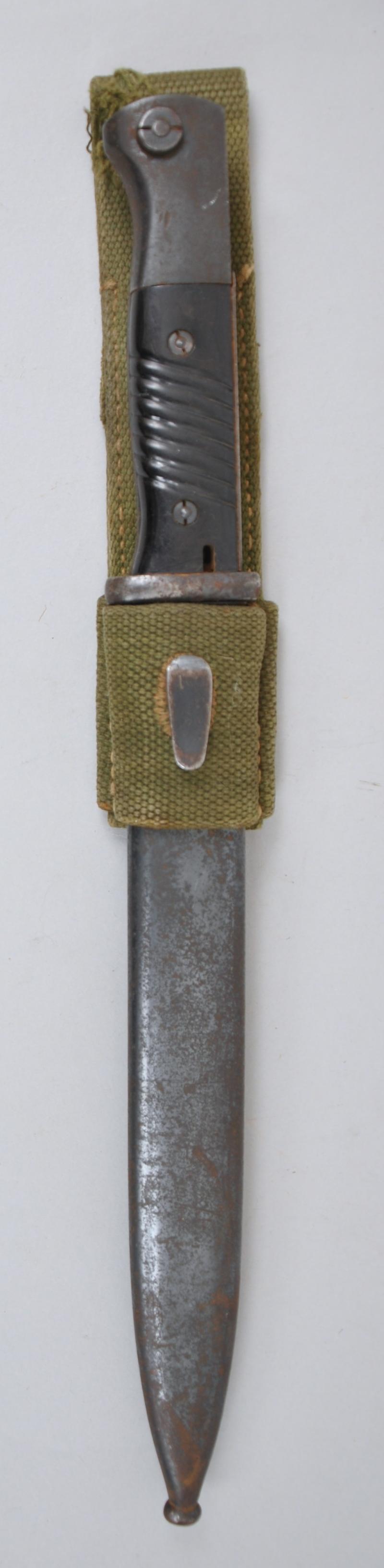 WW2 German DAK Bayonet In Green Frog