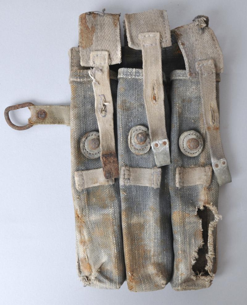 An 'As Found' WW2 German Blue MP40 Magazine Pouch