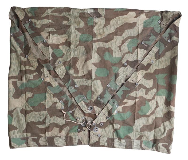 WW2 German Splinter Camouflage Zeltbahn With Zeltbahn Rope Complete