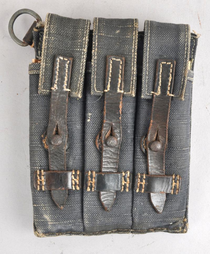 WW2 German Shortened MP40  Magazine Pouch In Blue Webbing