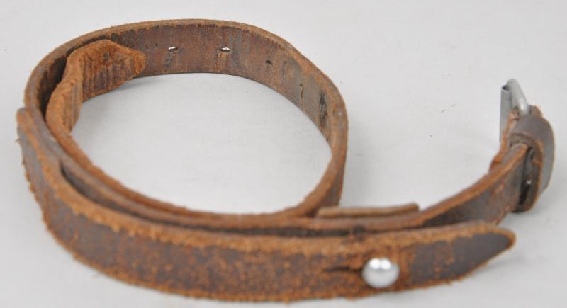 WW2 German Luftwaffe Brown Equipment Strap Marked To  A 'Flieger Schule'