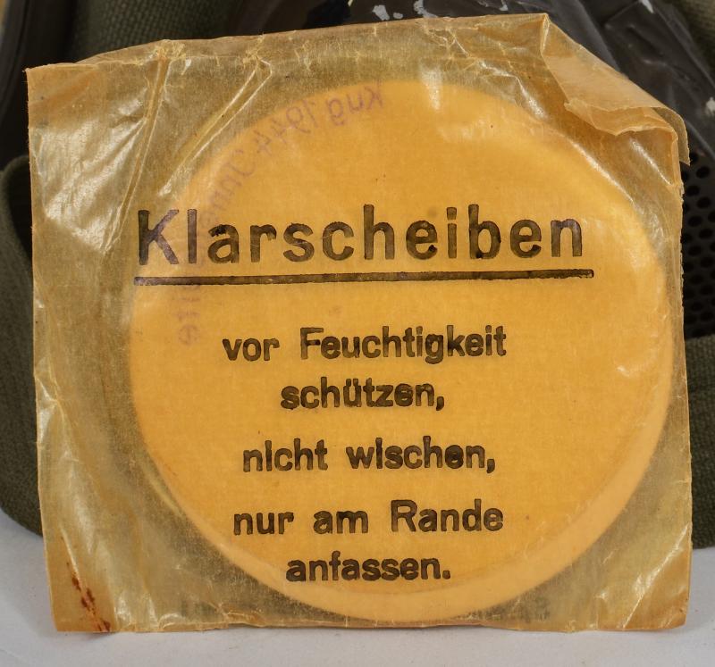 WW2 German Matching Numbers Gas Mask Set with June 1944 Dated Filter