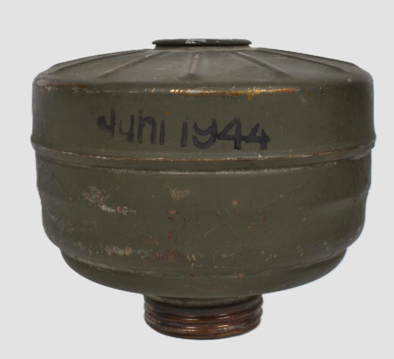 WW2 German Matching Numbers Gas Mask Set with June 1944 Dated Filter