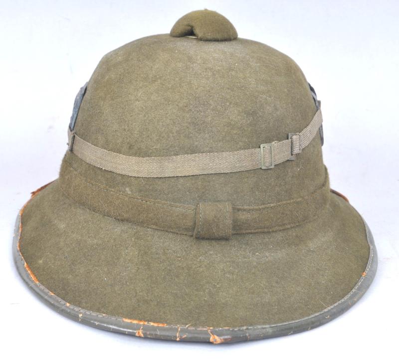WW2 German Pith Helmet With Goggles