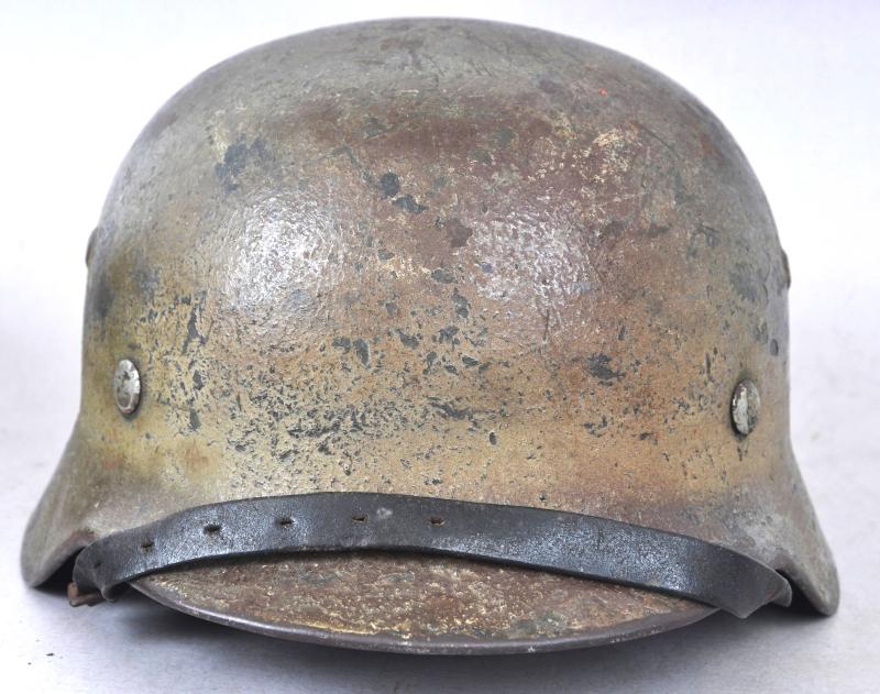 WW2 German Army M35 Sawdust/Woodchip Normandy Camouflage Helmet