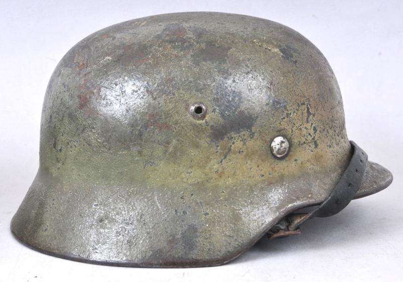 WW2 German Army M35 Sawdust/Woodchip Normandy Camouflage Helmet