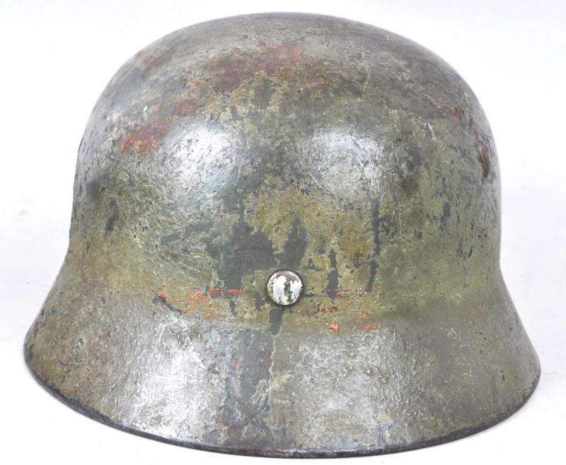 WW2 German Army M35 Sawdust/Woodchip Normandy Camouflage Helmet