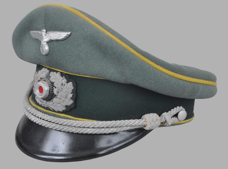 WW2 German Double Erel Signals Officer Peaked Cap