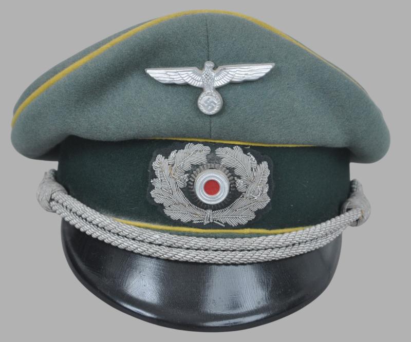 WW2 German Double Erel Signals Officer Peaked Cap
