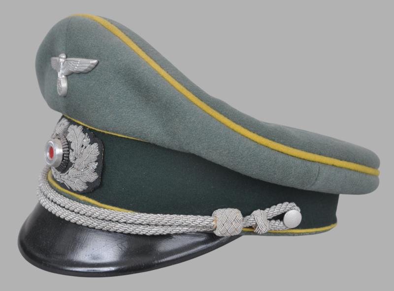 WW2 German Double Erel Signals Officer Peaked Cap