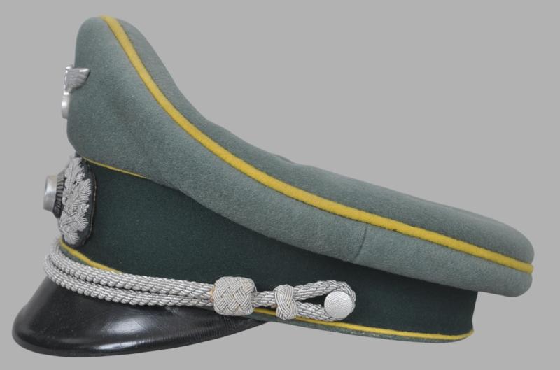 WW2 German Double Erel Signals Officer Peaked Cap
