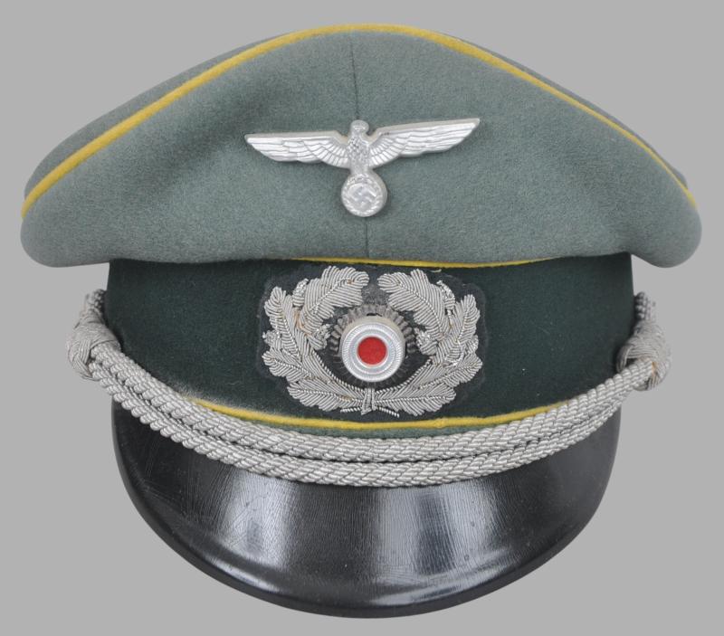 WW2 German Double Erel Signals Officer Peaked Cap