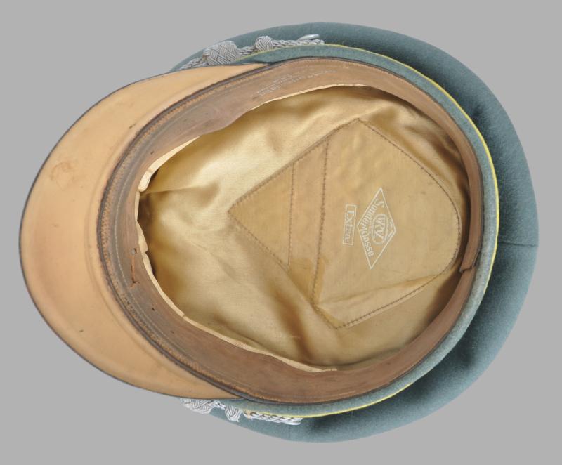 WW2 German Double Erel Signals Officer Peaked Cap