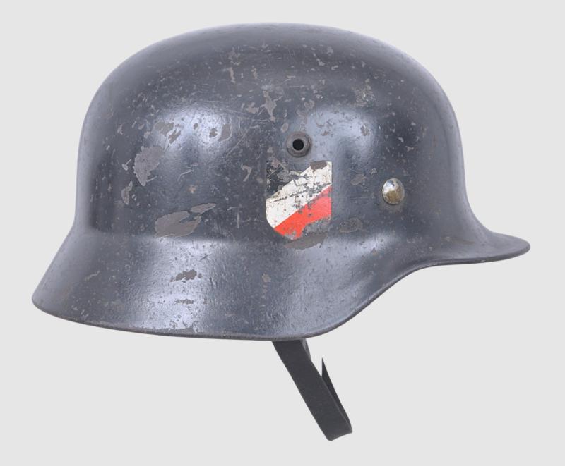 WW2 German Luftwaffe Double Decal M35 Combat Helmet With Luft.Signals Unit Markings