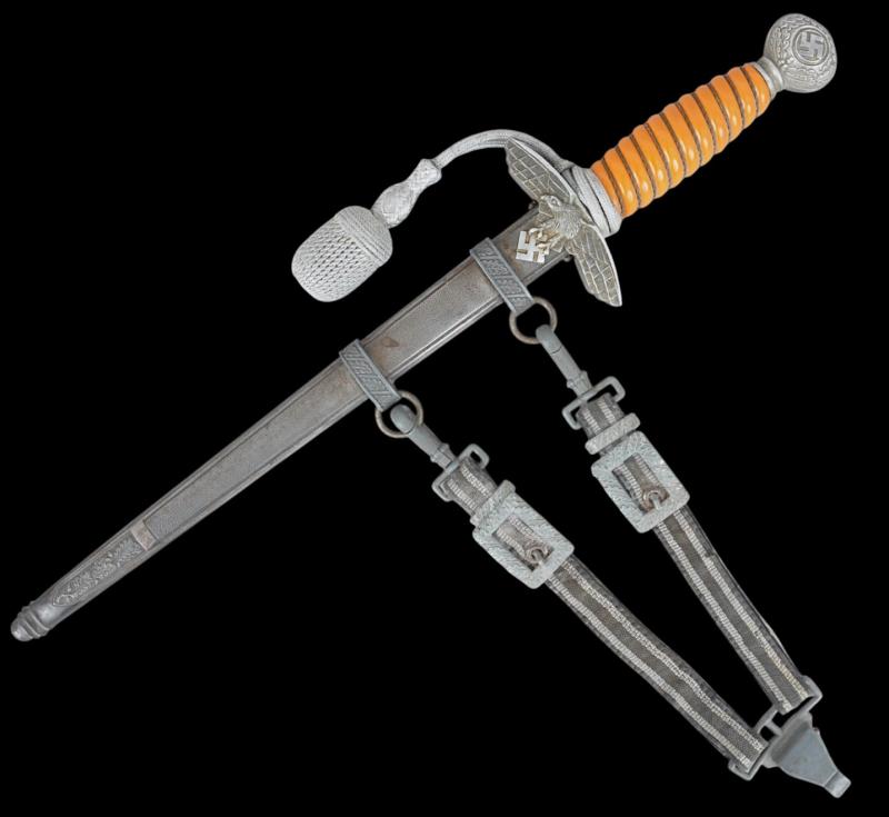 WW2 German Luftwaffe Dagger , Hanger & Knot :- Scarce Maker Arthur Schuttelhofer & Co