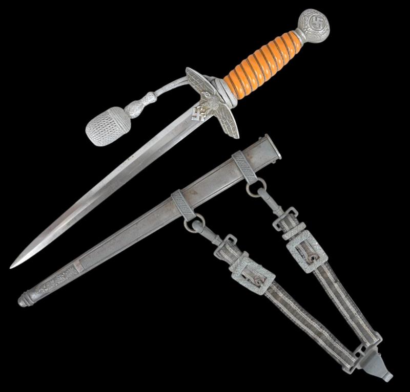 WW2 German Luftwaffe Dagger , Hanger & Knot :- Scarce Maker Arthur Schuttelhofer & Co