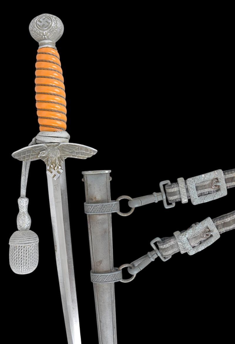 WW2 German Luftwaffe Dagger , Hanger & Knot :- Scarce Maker Arthur Schuttelhofer & Co