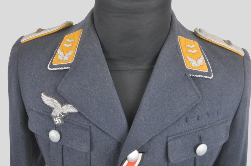 WW2 German Luftwaffe Aircrew/Paratrooper Four Pocket Officers Tunic - Officer Named & 1940 Dated