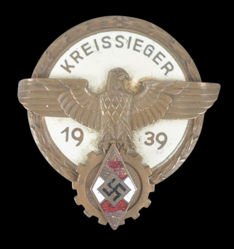 WW2 German Hitler Youth 'Kreissieger' Badge